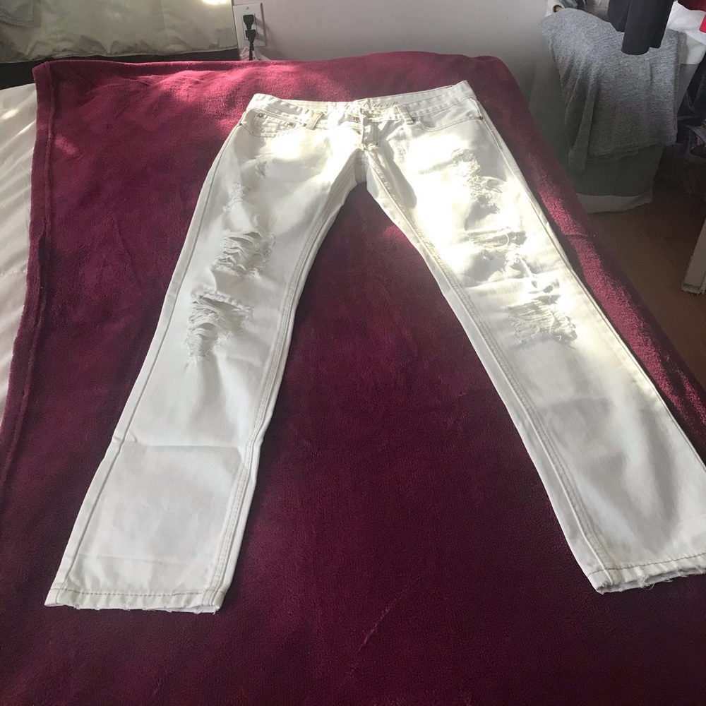 McQueen cream colored jeans